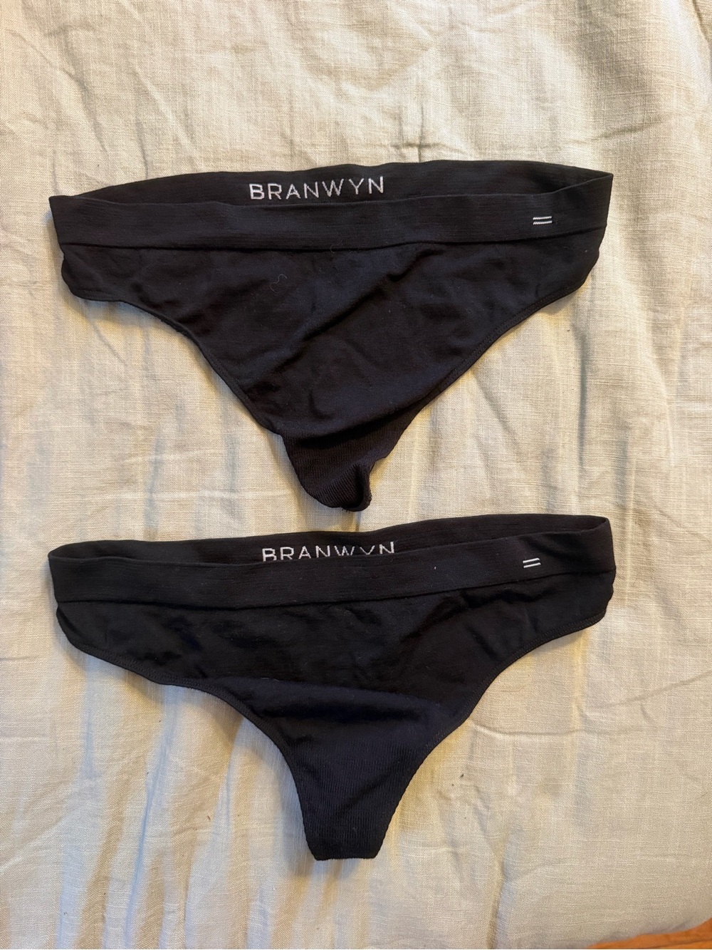 Branwyn Black Thong Panties - Set of 2